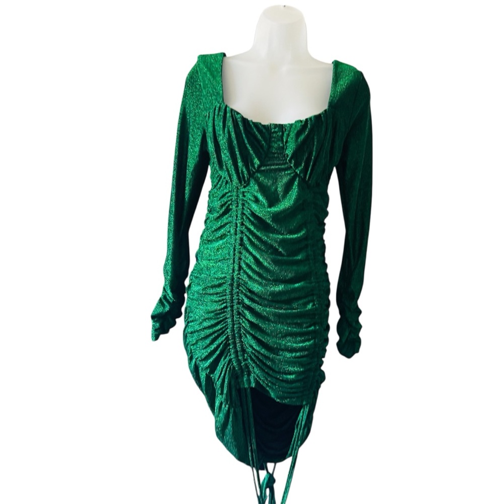 Elegant Green Ruched Dress